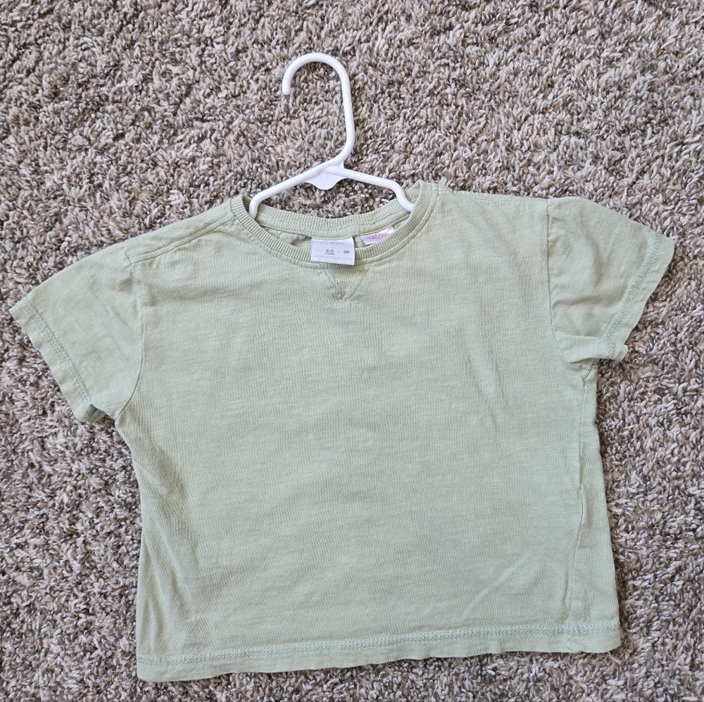 Zara Kids Light Sage Green Short Sleeve Tee